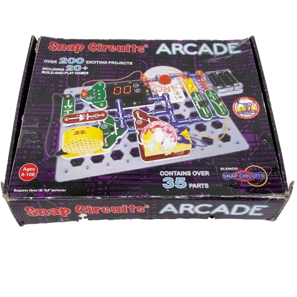 Elenco Snap Circuits Arcade Electronics Kit w/ Manual, Many Extra Pieces SCA-200